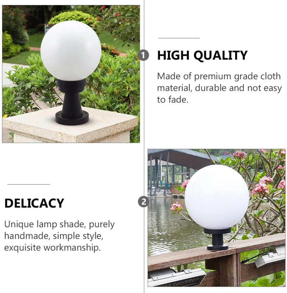 PRETYZOOM 12 Inch White Acrylic Replacement Globe Round Lamp Shade Covers for Ceiling Wall Fixtures Lamp Posts Streetlight 125mm