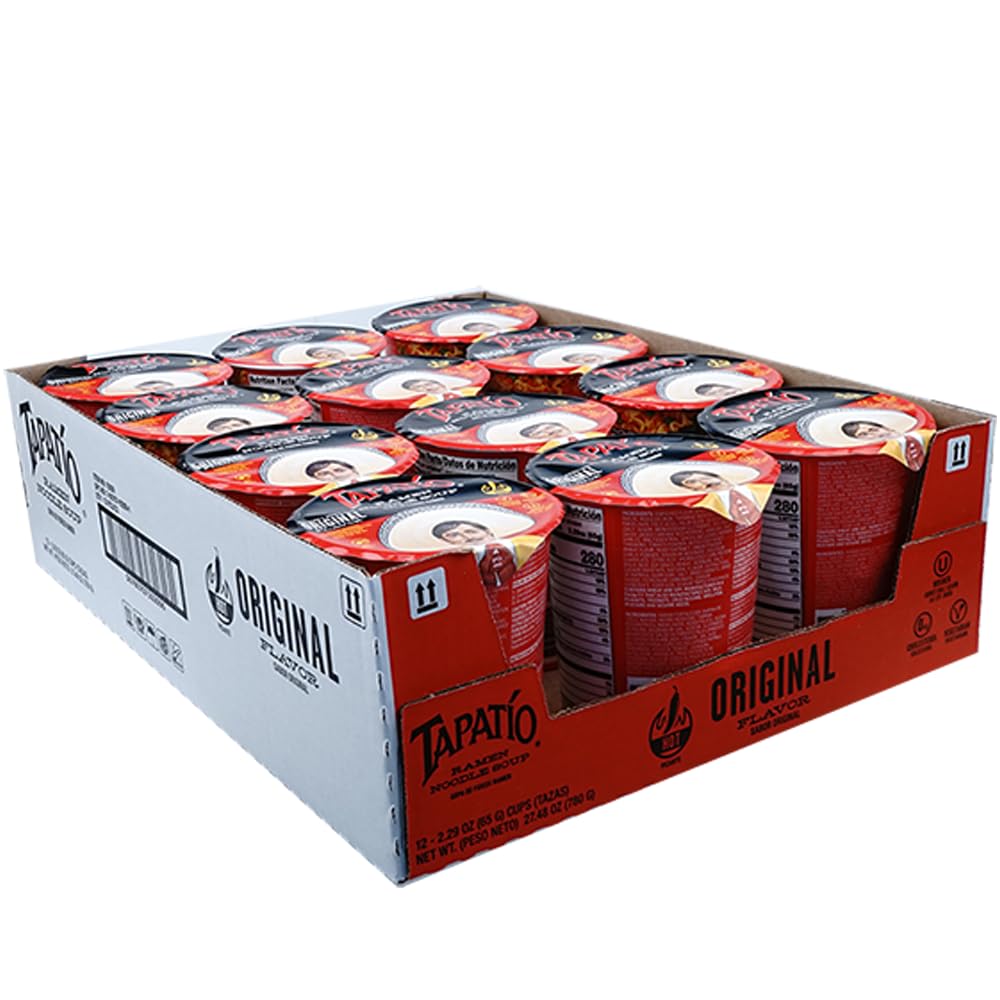Tapatio Spicy Ramen Noodle Soup Cup - Original Flavor - 2.29 Oz (Bulk Case of 12)