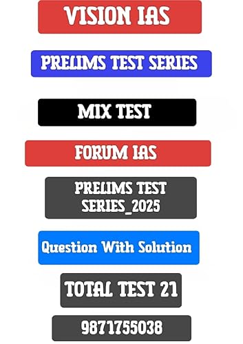UPSC PRELIMS TEST SERIES 2025 ( VISION IAS TEST 1 TO 9 &amp; FORUM IAS TEST 1 TO 12 ) TOTAL 21 TEST QUESTION WITH SOLUTION ENGLISH MEDIUM FOR UPSC PRELIMS EXAM 2025