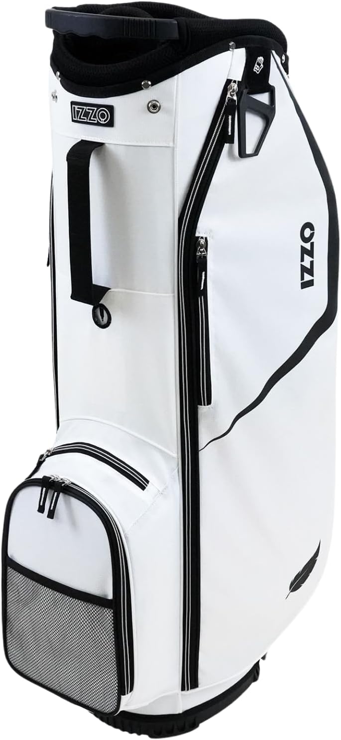 IZZO Ultra Lite Golf Cart Bag - 3.8 lbs Lightweight, 14-Way Dividers, 6 Pockets, Rain Hood for Cart Golfers