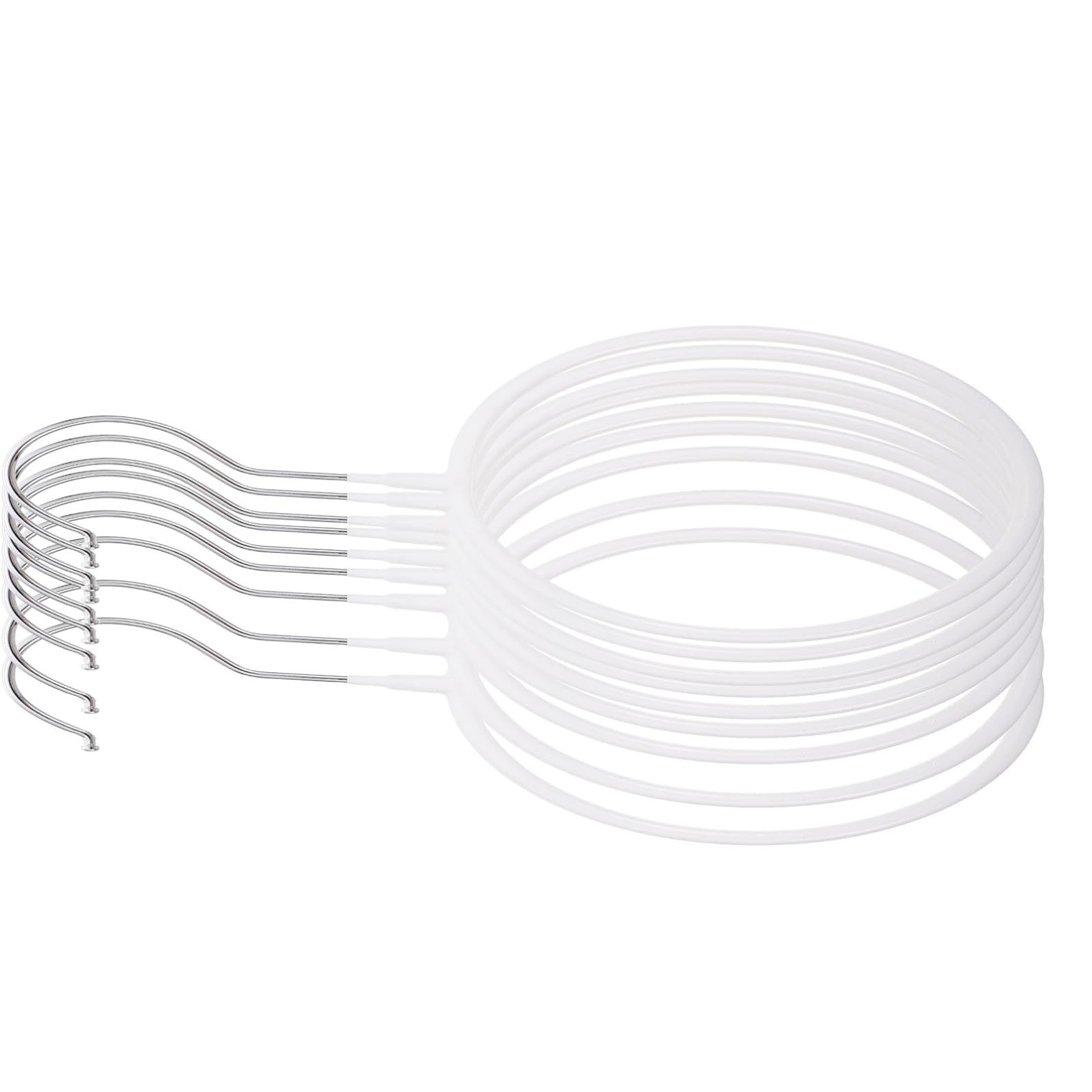 Schalhalter für Kleiderschrank 8 Stück aus Eisen und PVC Weiß