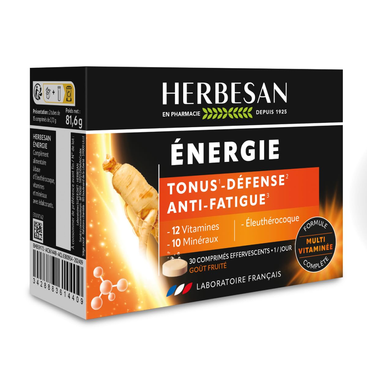 Complexe énergie-Tonus, défense, fatigue- 23 actifs-Comprimés effervescents
