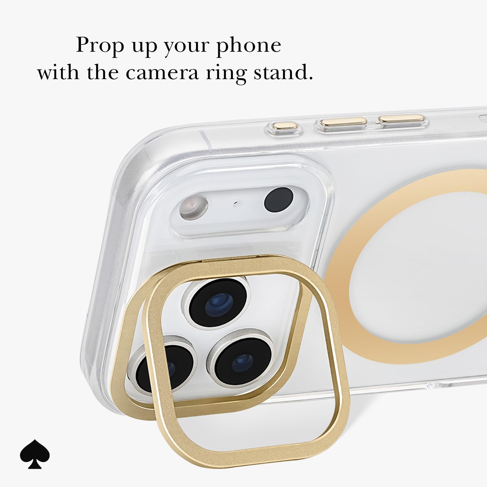 Kate Spade New York Schutzhülle mit Kameraständer für iPhone 17 Pro, Kristallklar