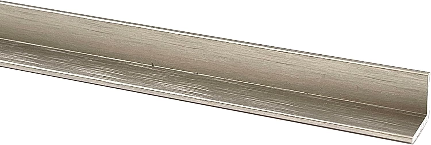 CRL Brushed Nickel 1/2" Aluminum Angle Extrusion 12 ft Long Screen