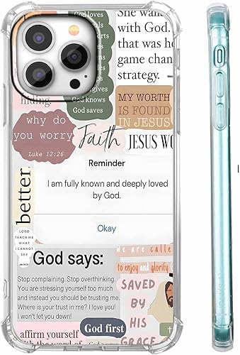 Miniatura 52 de Cubierta de Teléfono con Versículos de la Biblia y Citas Cristianas de Jesús en Collage, Funda Protectora Suave de TPU de Moda para iPhone 16 Pro,