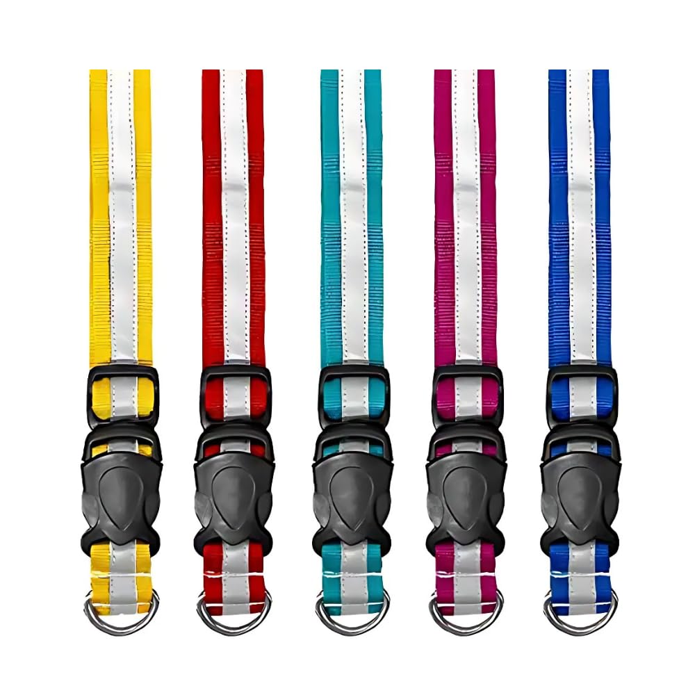 Chullbull Pet Products Reflective Collars (Mixed Colours) - Pack of 5, Dogs, Nylon, (Pack of 1) (B0BZ17FDSF) Amazon Price History, Amazon Price Tracker