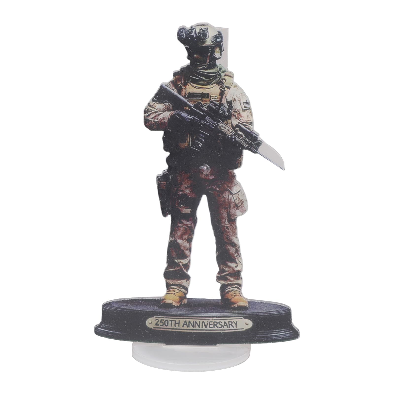 NMOWYBPY 2D Commemorative Desktop Display Patriotic Soldier Figurine Americans 250th Anniversary Acrylic Decors Piece Ornament Acrylic Soldier Collectible
