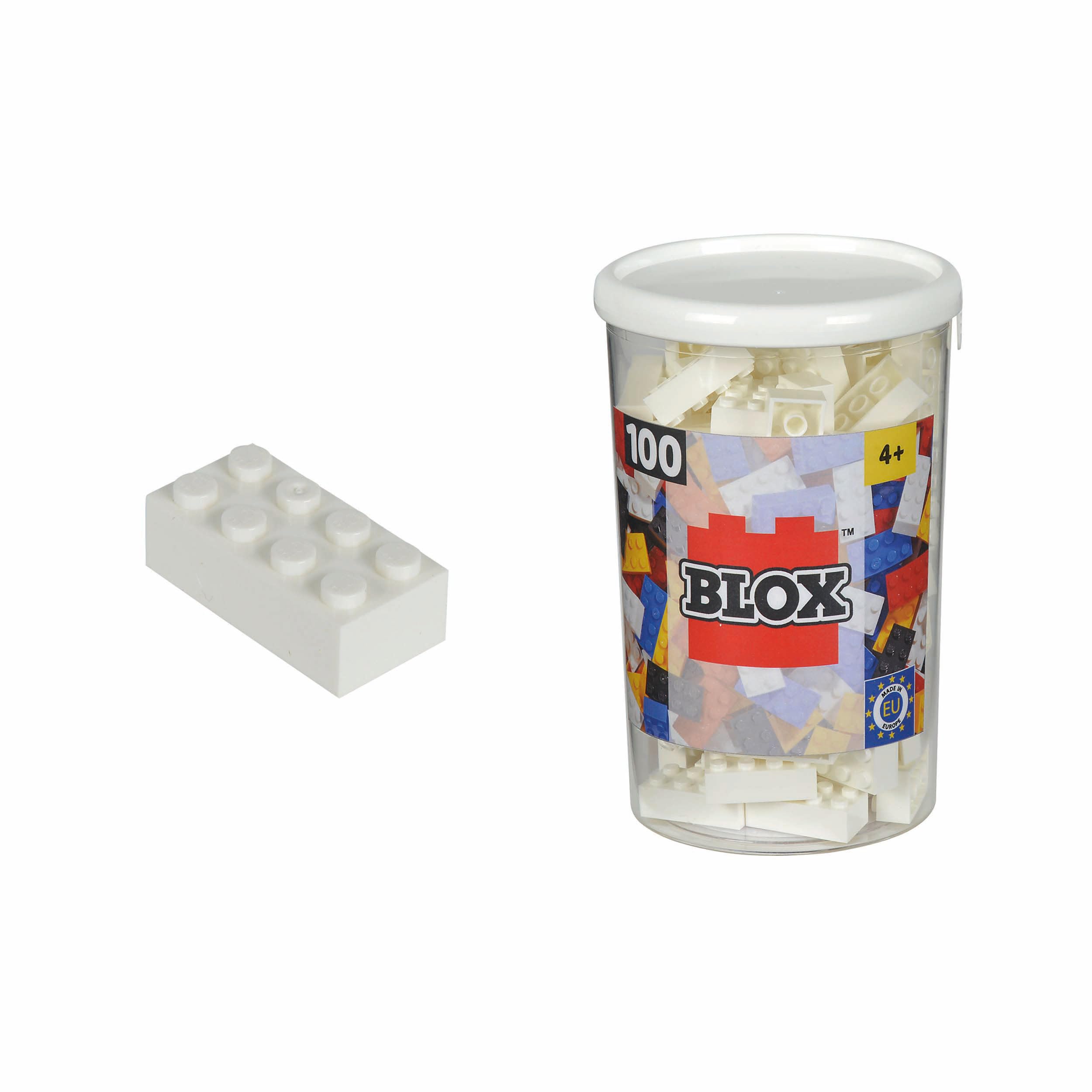 Simba 104118915 "Blox 8-Stud White Building Blocks Set (100-Piece)