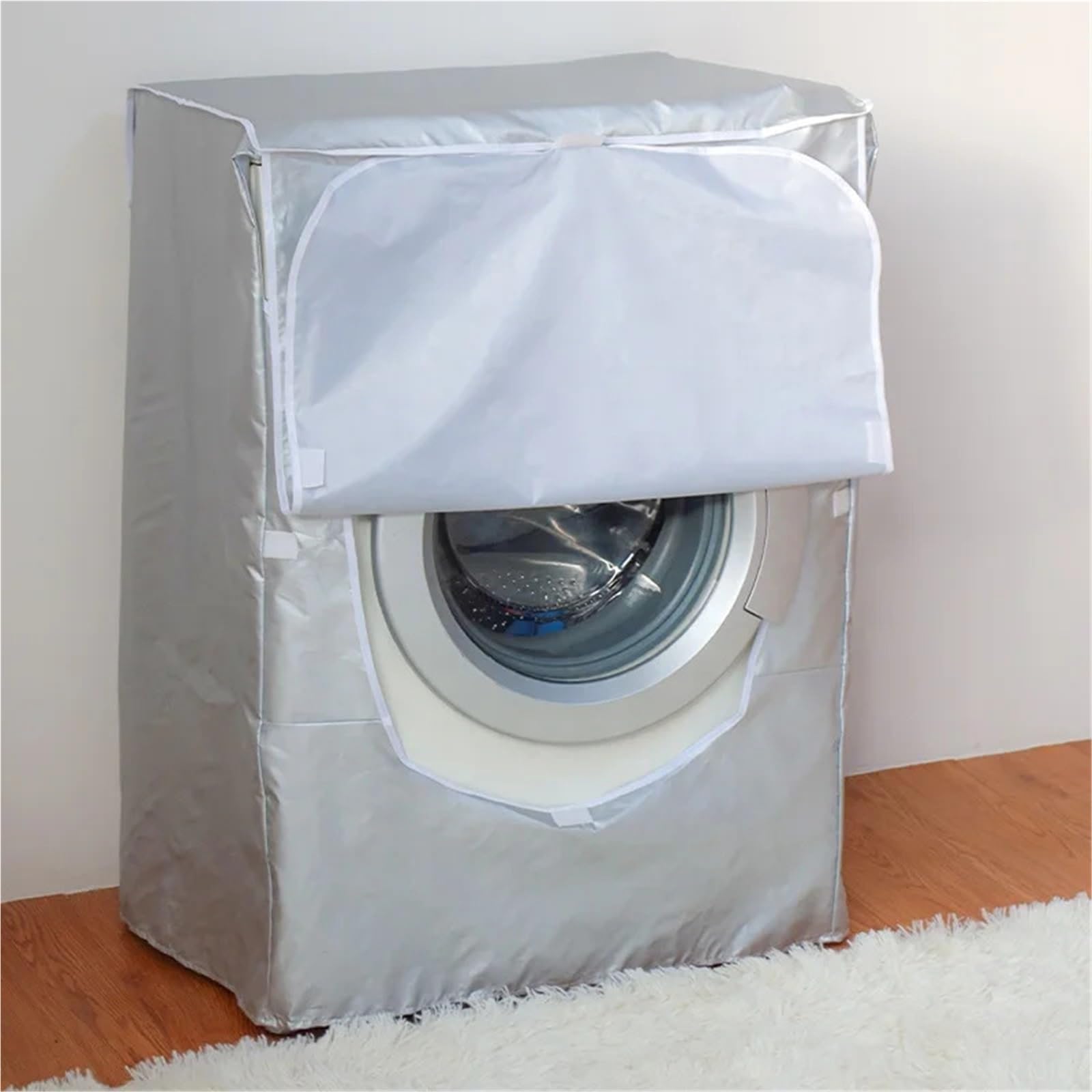 Housse en Oxford pour Lave-Linge, Housse de Machine à Laver argentée Plusieurs Tailles. Sécheuse Linge Chargement Frontal .Ive(M-60x60x88cm)