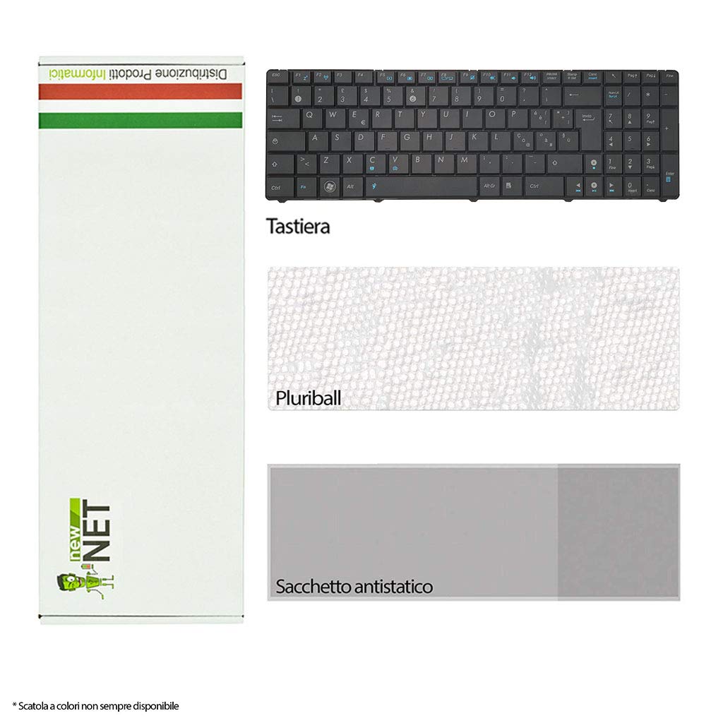 Tastiera Italiana Per Notebook ASUS, Sostitutiva Con Layout ITA QWERTY, Compatibile Con Serie A52J, K52, X53S, Senza Frame, Cavo Flat 25mm