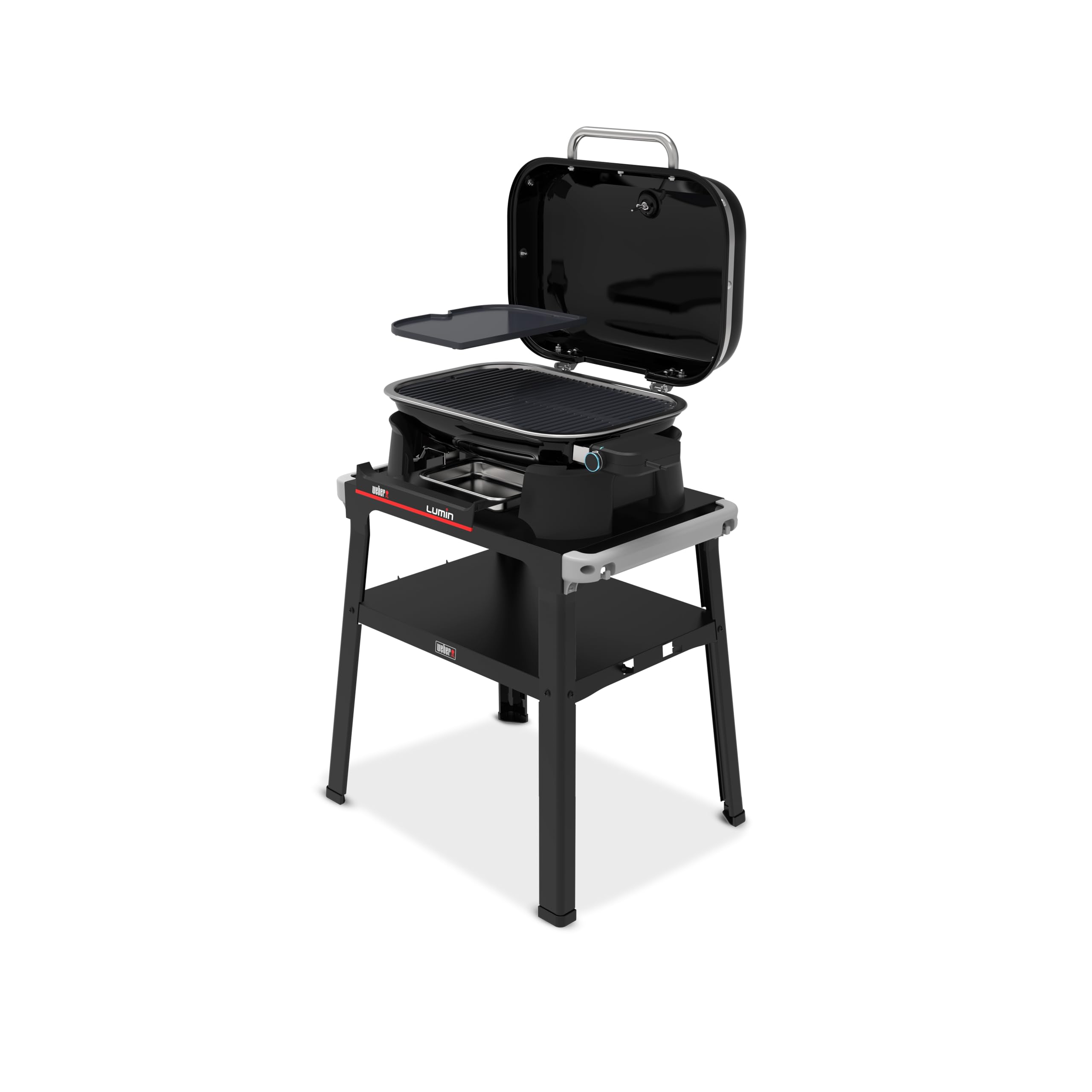 Weber Lumin Barbecue Elettrico 315°C Griglie Ghisa Smaltata Porcellana 33x49 cm Nero
