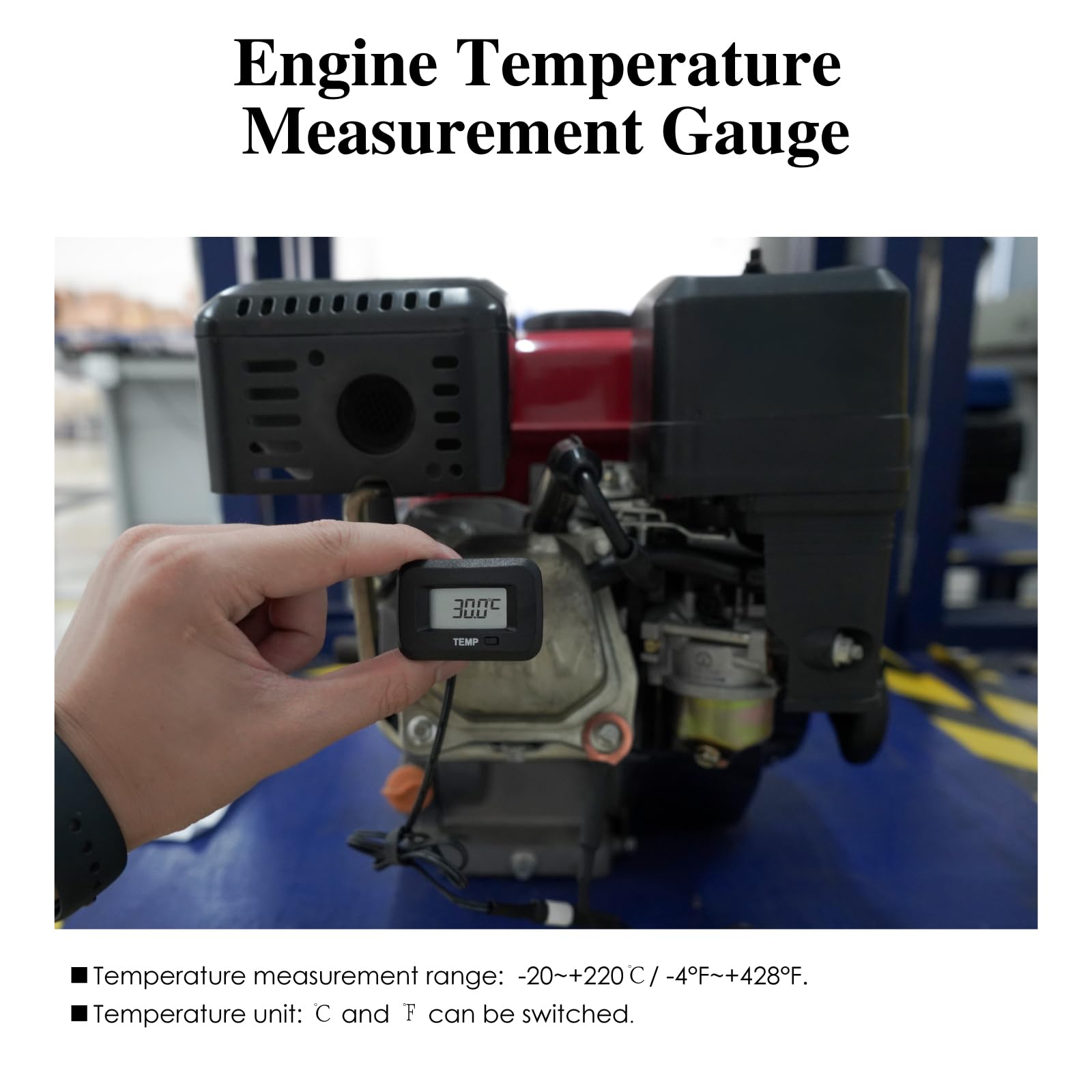 Strumento di Misurazione Della Temperatura Digitale Della Temperatura del Motore Avviso di Alta Temperatura Uso per Motore,Scooter,Motocicletta,Trattore
