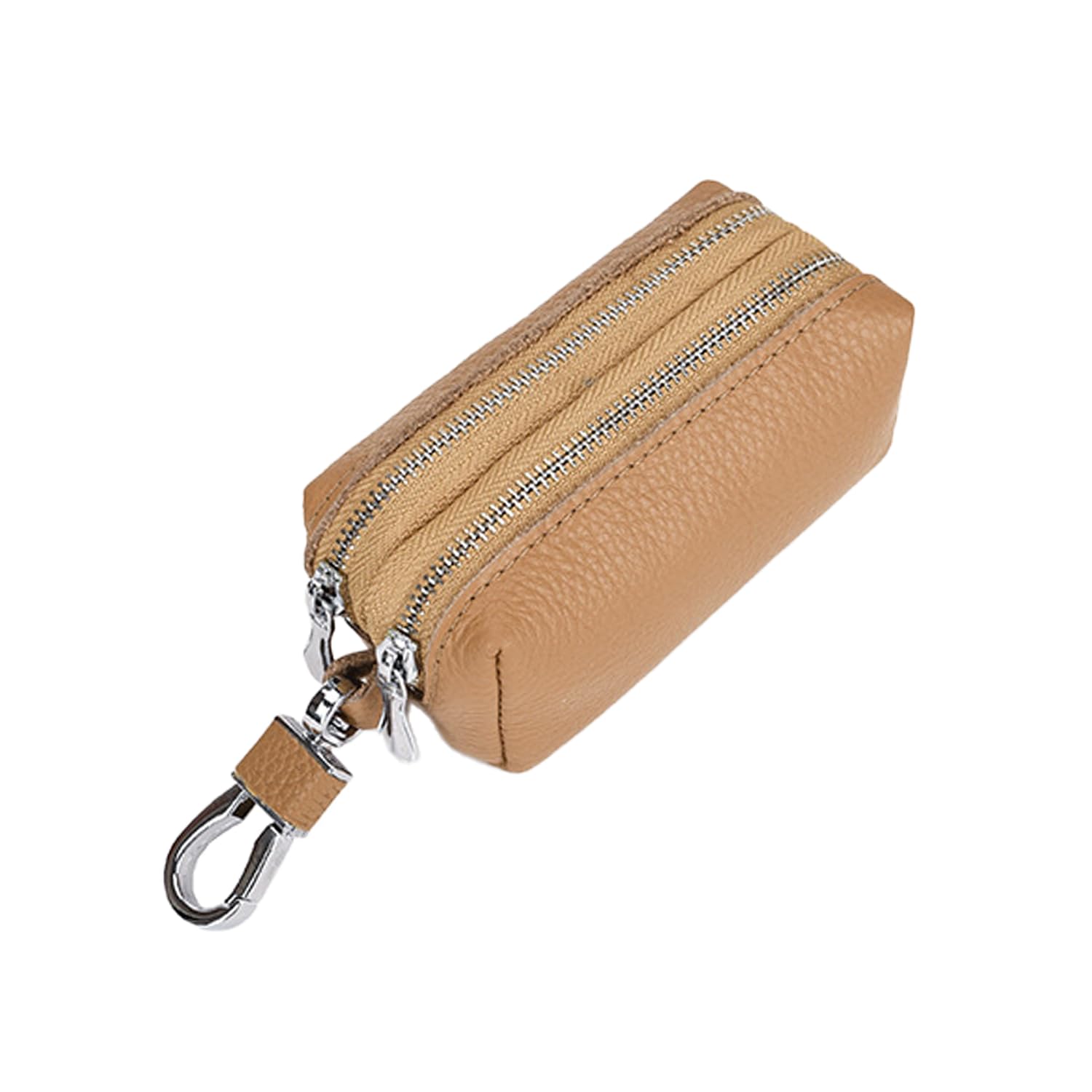 dtsfhtdal 1PCS Leather Car Key Wallet Case Multi-Functional First-Layer Cowhide Key Bag Double Zipper Keychain Wallet-picture-39