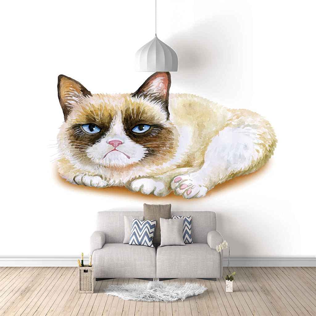 Papier peint auto-adhésif 3D chat 200x140 cm pour poster mural de salon