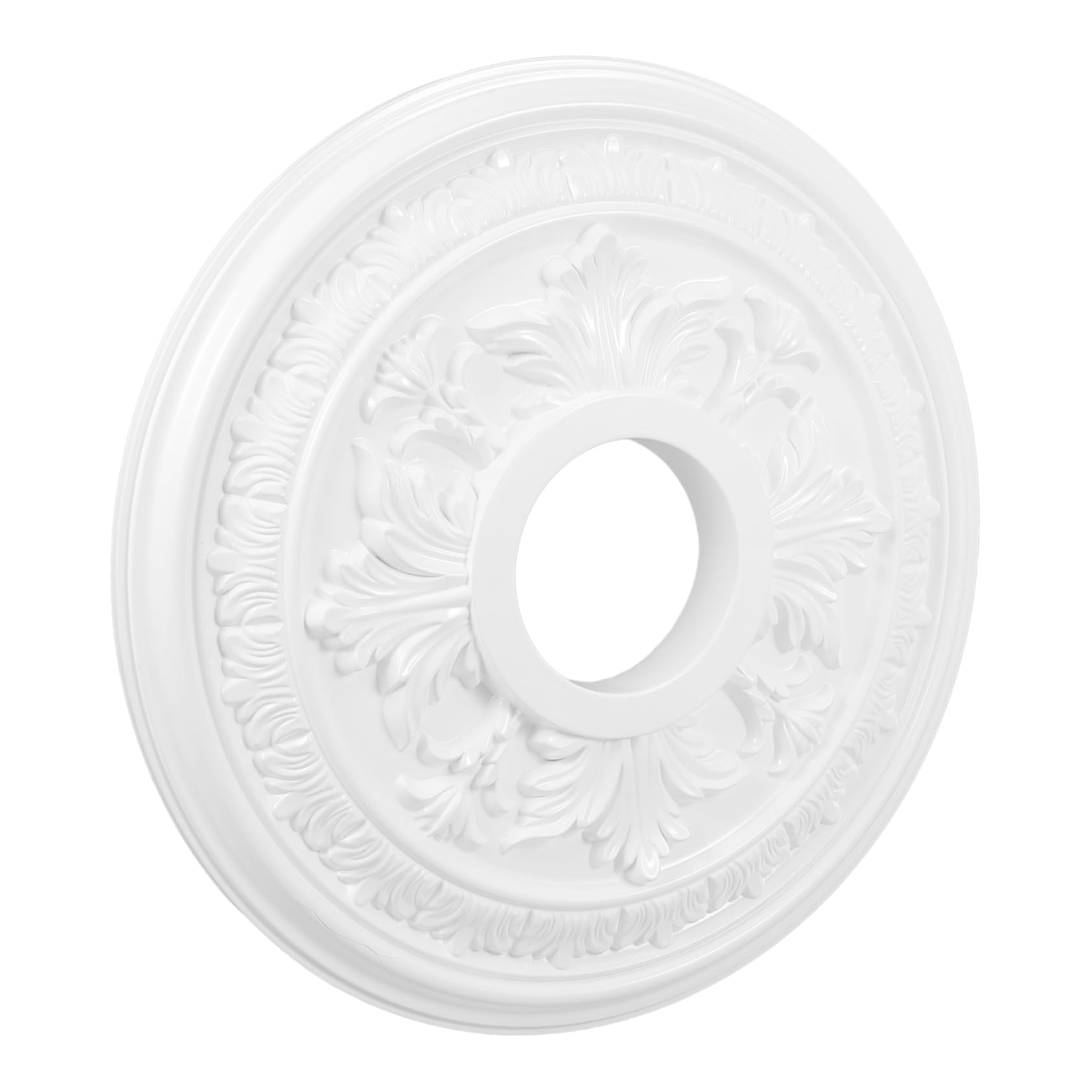 WESIEVYA Vintage Ceiling Medallion 15.59 Inch Round Pu Material Decorative Ceiling Light Medallion for Home and Commercial Lighting Fixtures Easy Installation