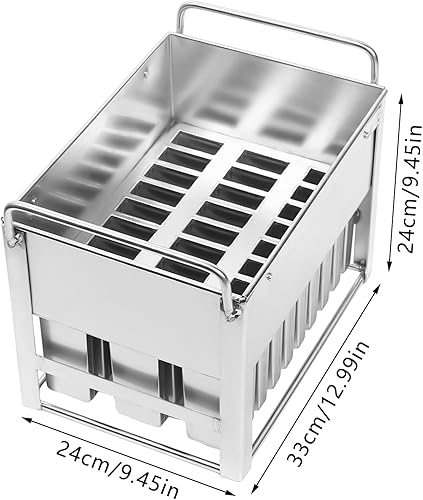 Miniatura 3 de Kit de moldes de paletas de acero inoxidable de 30 piezas, soporte para paletas, paletas, helados, con cubierta y soporte para palo, molde comercial