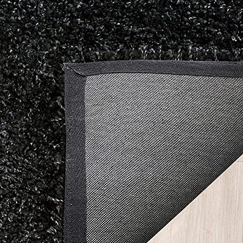 Image of CD Carpet Anti Slip Shaggy Fluffy Fur Rugs and Carpet for Living Room Bedroom Kids Room Plain Circle Carpets for Home with 2 Inch Thickness (Color Black Size 6x6 Feet Round)