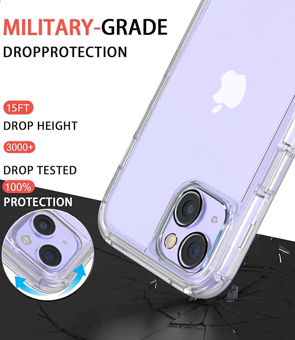 Diverbox for iPhone 13 Case [Shockproof] [Dropproof] [with Screen Protector ] 3in1 Heavy Duty Protection Phone Case Cover for Apple iPhone 13 (Clear) by Diverbox - Used condition - Image 3
