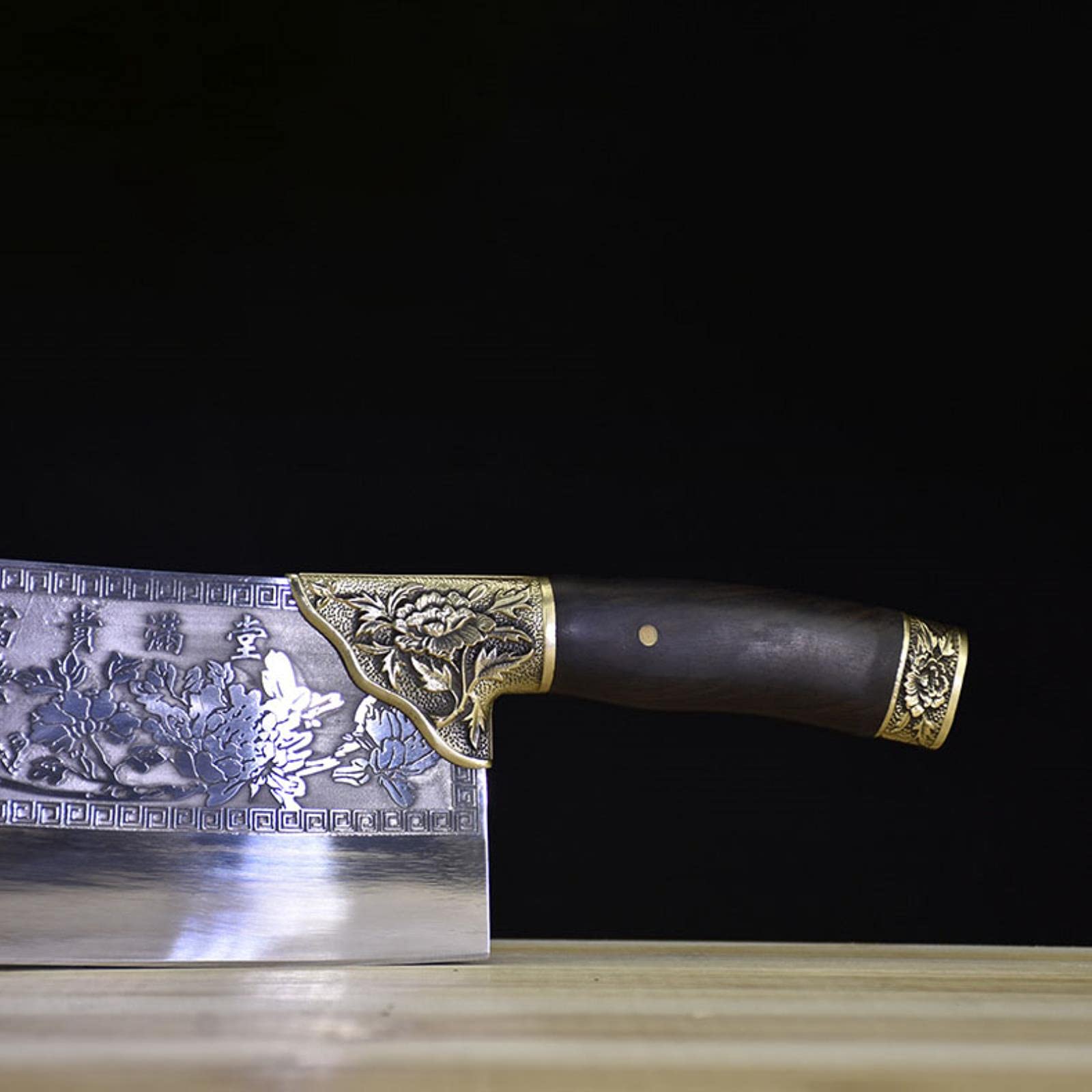 Guang Couteau de Cuisine Chinois Professionnel 7CR17MOV en Acier au Carbone forgé Multifonctionnel pour Couper Les os et la Viande