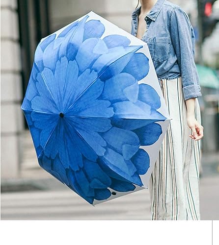 Miniatura 3 de WSZJJ Umbrella- Paraguas compacto para la lluvia, ligero y portátil, pequeño paraguas de viaje con protección (color rosa)