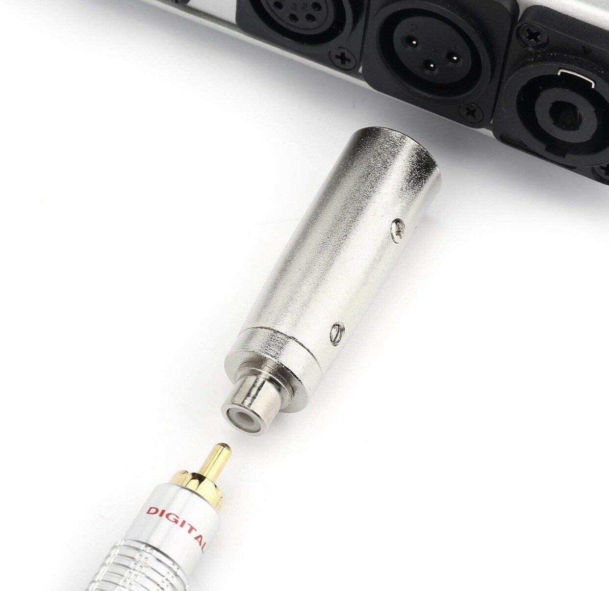 RCA to XLR Adapter, 3 Pole Pin XLR Socket Female to RCA Phono Socket