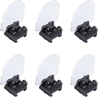 Lancer Tactical Airsoft Foldable Lens Shield Rail Mounted Lens Protector Bulk Airsoft Dot Sight Reflex Scope Screen Protector- 6 Pack (Black)