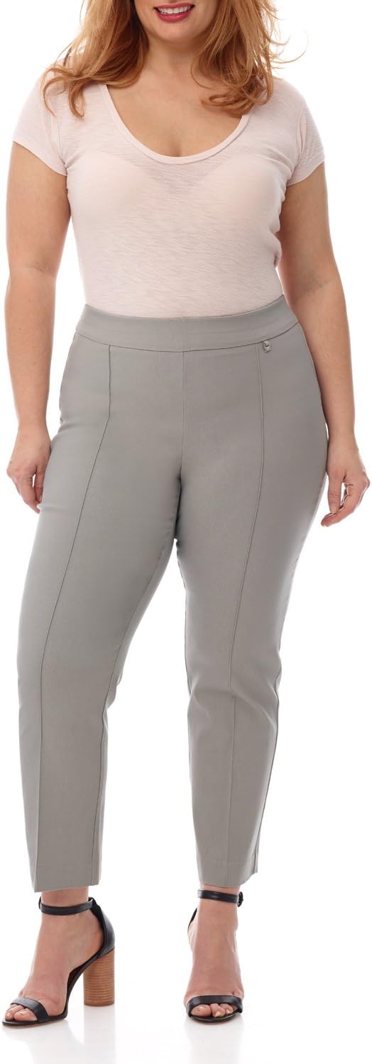 Rekucci Curvy Woman Plus Size Stretchable Pull-On Crop Pant