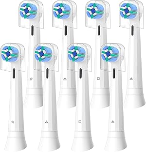 8 Stück iO Aufsteckbürsten Kompatibel mit Oral B iO 2/3/4/5/6/7/8/9/10 Zahnbürste Elektrische, Zahnbürste Aufsätze für iO 2 3 4 5 6 7 8 9 10 Series (8 Weiß)