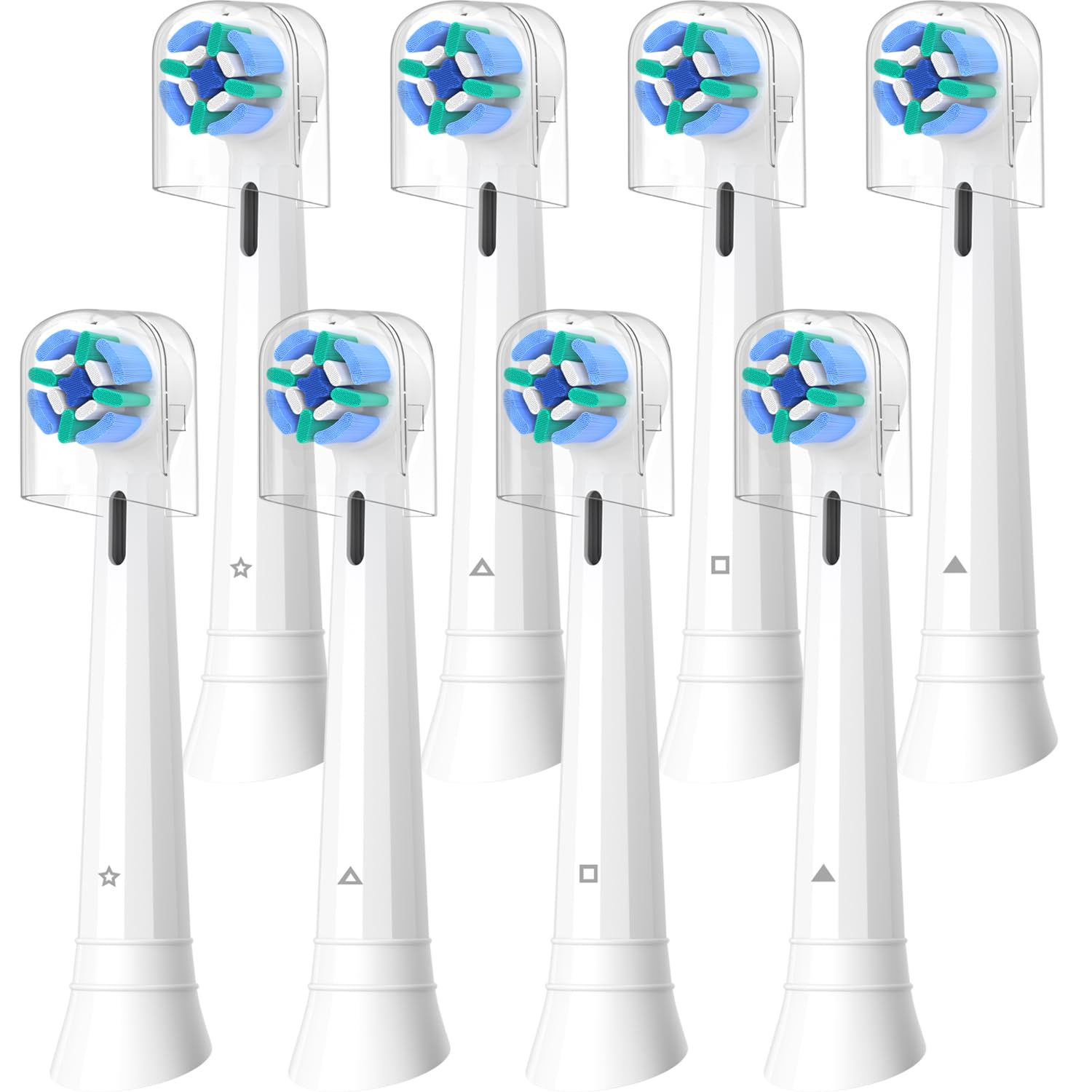 8 Stück iO Aufsteckbürsten Kompatibel mit Oral B iO 2/3/4/5/6/7/8/9/10 Zahnbürste Elektrische, 4 Weiß+4 Schwarz (8 Weiß+8 Schwarz)