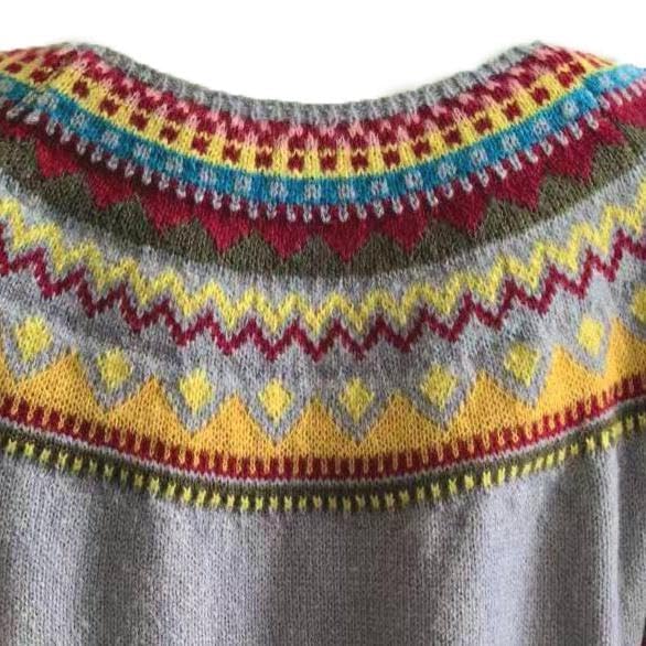 Womens Vintage Argyle Pullover Sweaters Casual Crew Neck Long Sleeve Oversized Boho Knit Sweater Tops2
