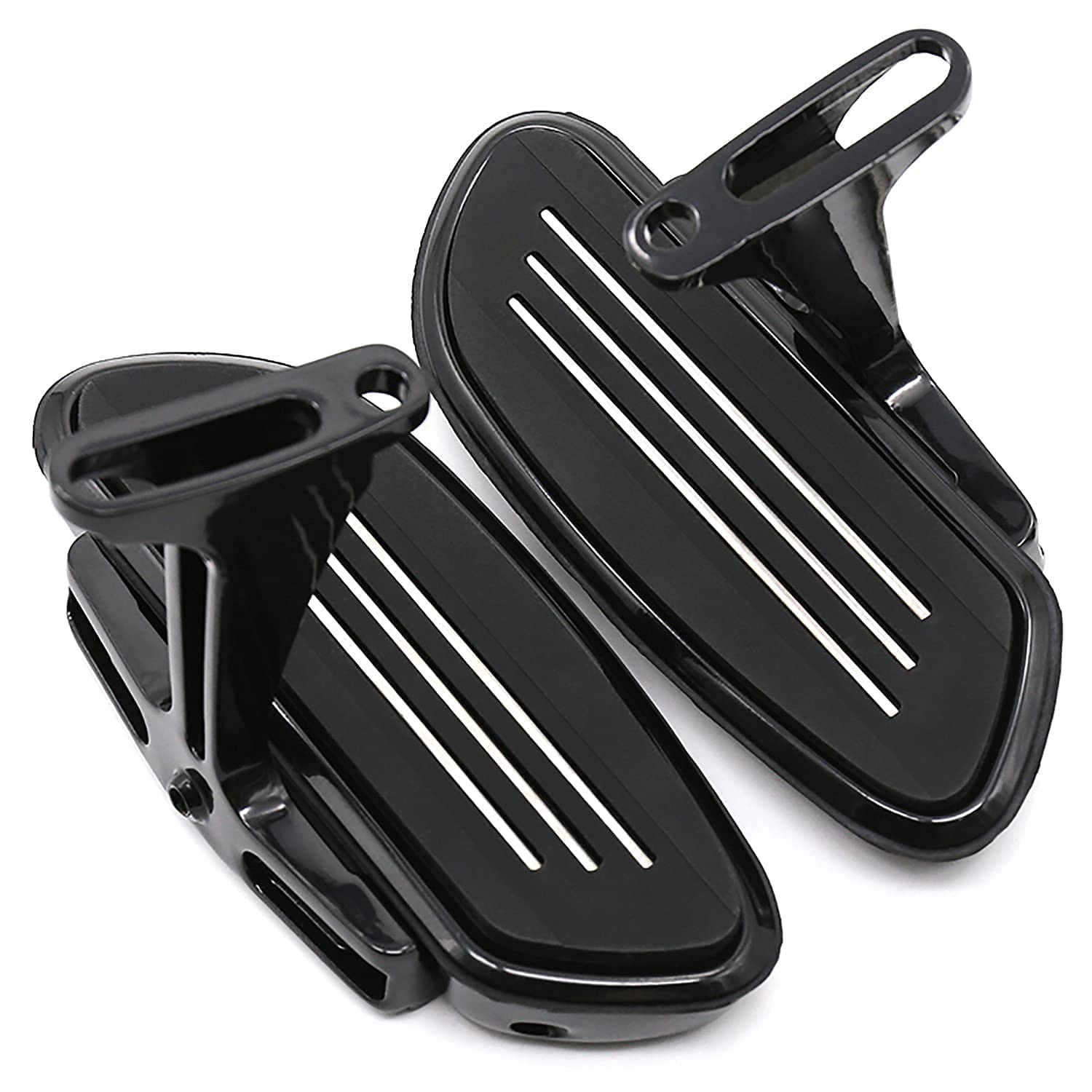 Motorcycle Passenger Floorboard Streamliner Footboard with Mount Bracket Kit Fit for Harley Touring Road Glide Street Glide Road King Electra Glide 1993-2025 (Black)