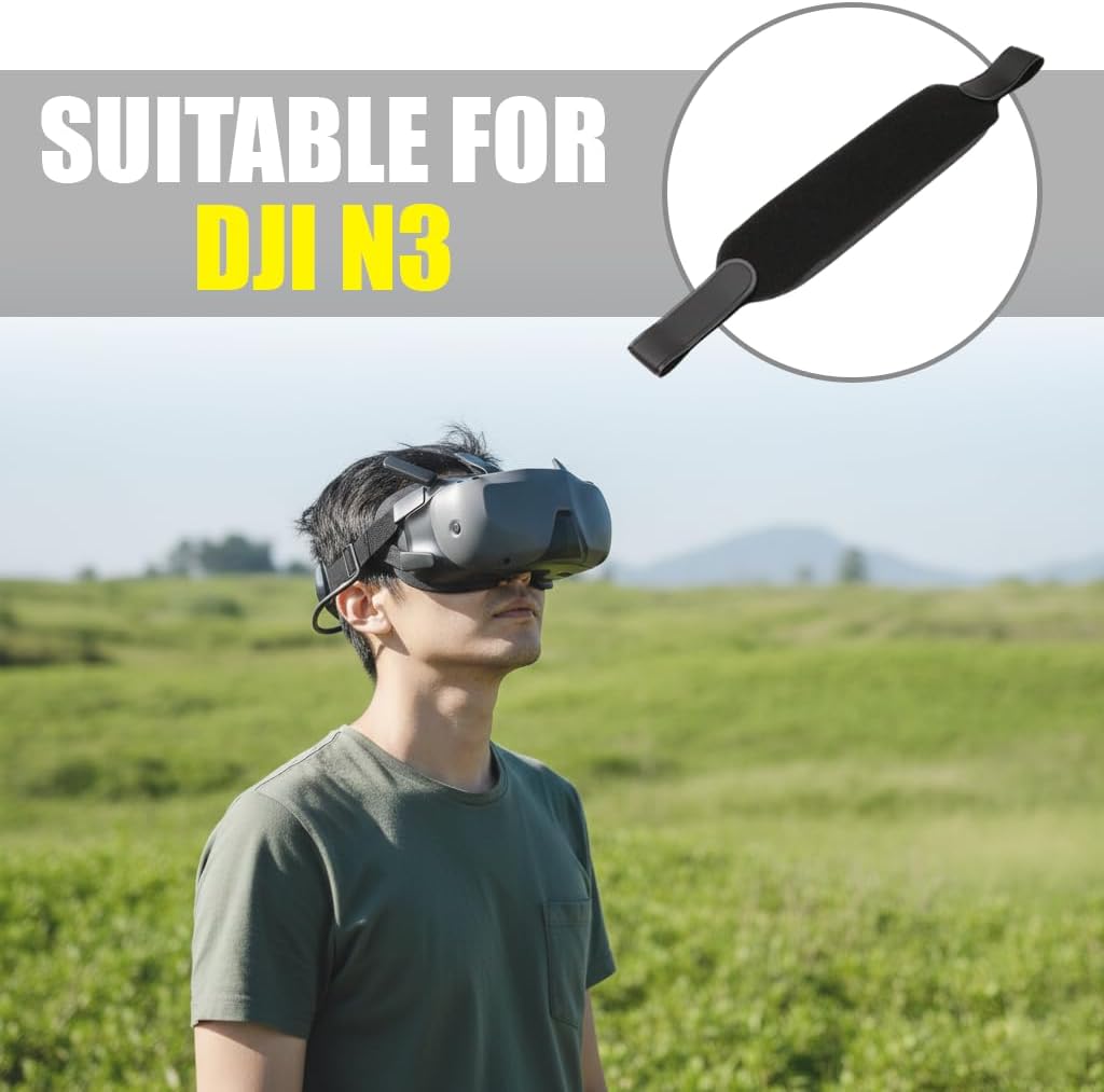 Headband fit for DJI Goggles N3 - Soft Top Strap, Easy to Wear Headstrap, Comfort PU Leather and Foam Padding Head Brace Belt, Decompression Protective Headwear Accessories