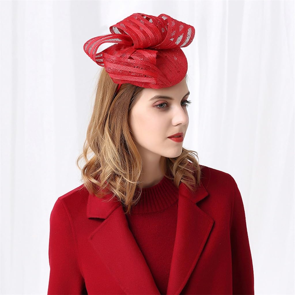 Sinamay fedora vintage dames église pour une tenue de cocktail élégante