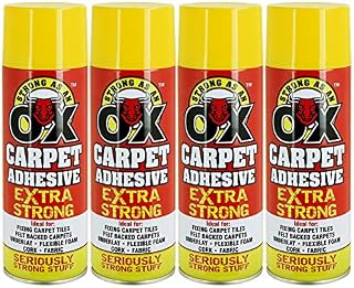 2X Heavy Duty 500ml Carpet Spray Adhesive Glue Super Strong Extra Hold Grip Bond Underlay Carpet Tiles Flooring Fabric Felt Backed Flexible Foam Upholstery DIY Craft