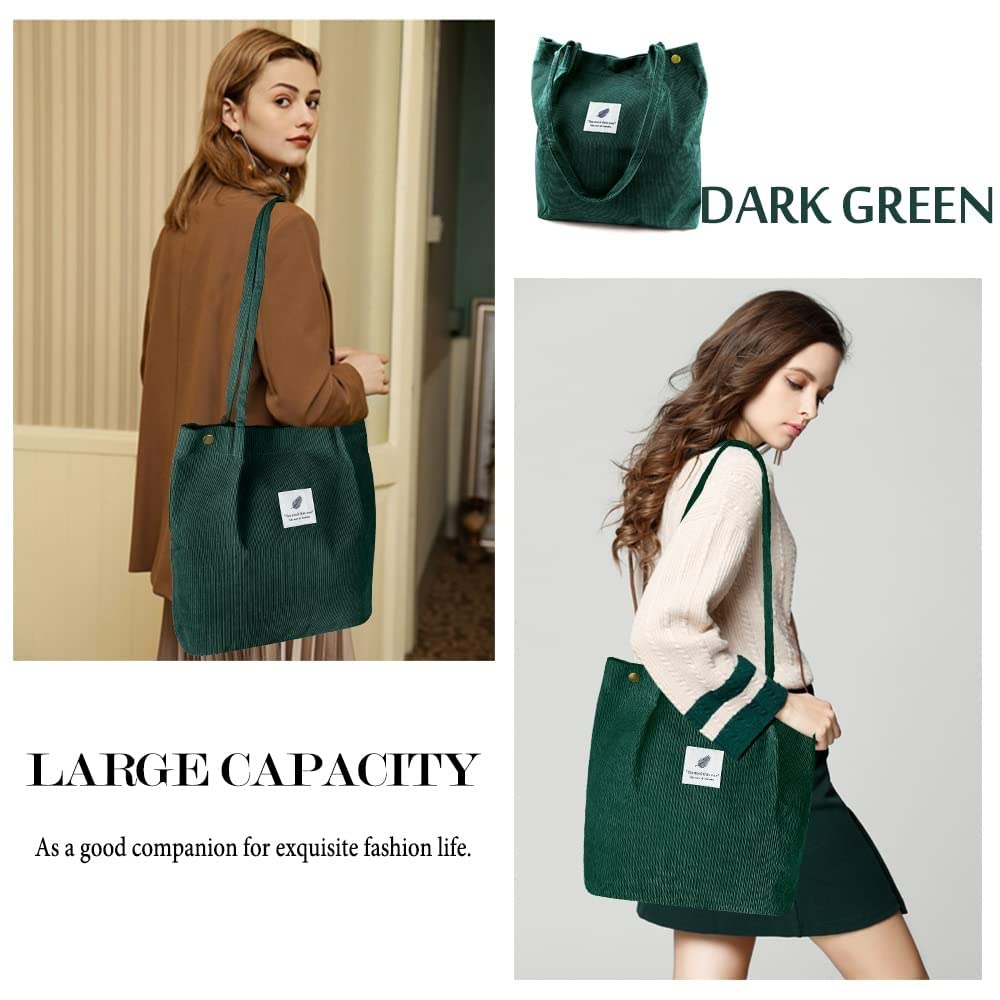 Korean Canvas Corduroy Tote Bag Casual Work Shoulder Handbags | Multi-Purpose Bag |Sturdy Canvas Bag with Large Capacity | Shopping Bag for Office, College & Daily Use 29 61Wpyu2S10L. SL1000