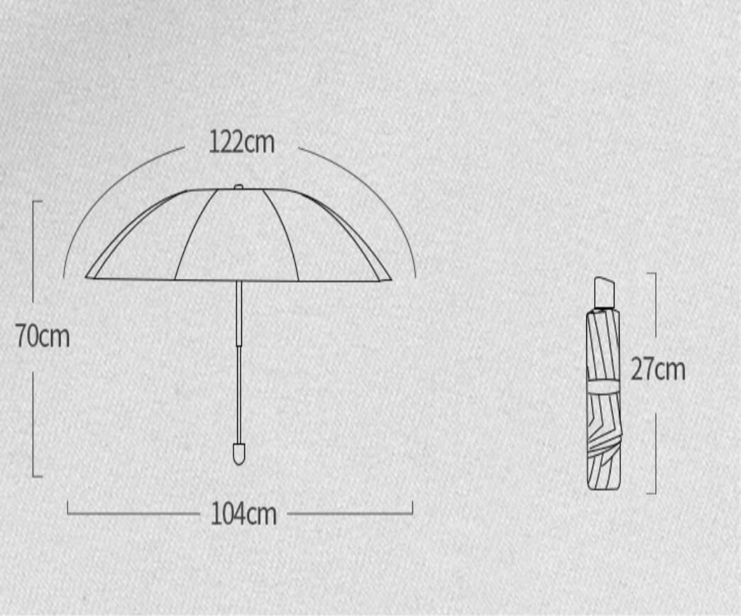 Beschichtung Gegen Anti-Rebound-Regenschirm, Umgekehrter Regenschirm, Reflektierender Streifen, Vollautomatischer Sonniger Regenschirm, 10 Knochen Windsicher Leicht Klassisch(Rood)