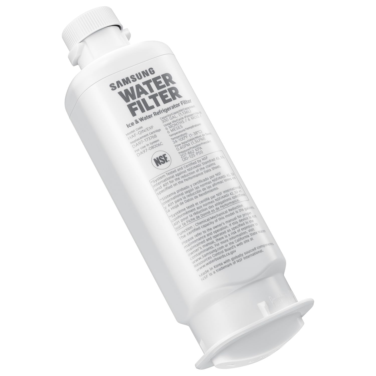SAMSUNG - Filtro dell'acqua per frigorifero, confezione da 1 (HAF-QIN/EXP) (la confezione può variare), DA97-17376B