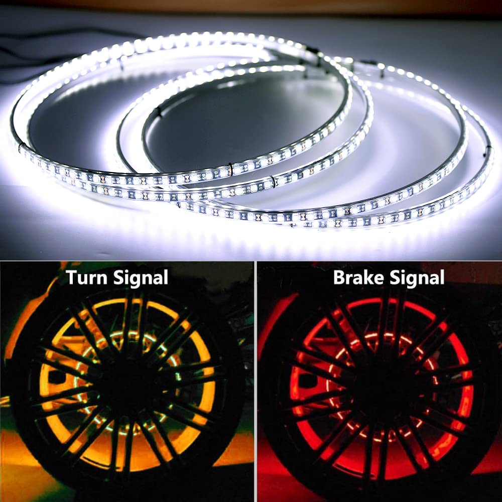 Your Ride with 17IN Pure White LED Wheel Ring Light Kit 4PCS Single