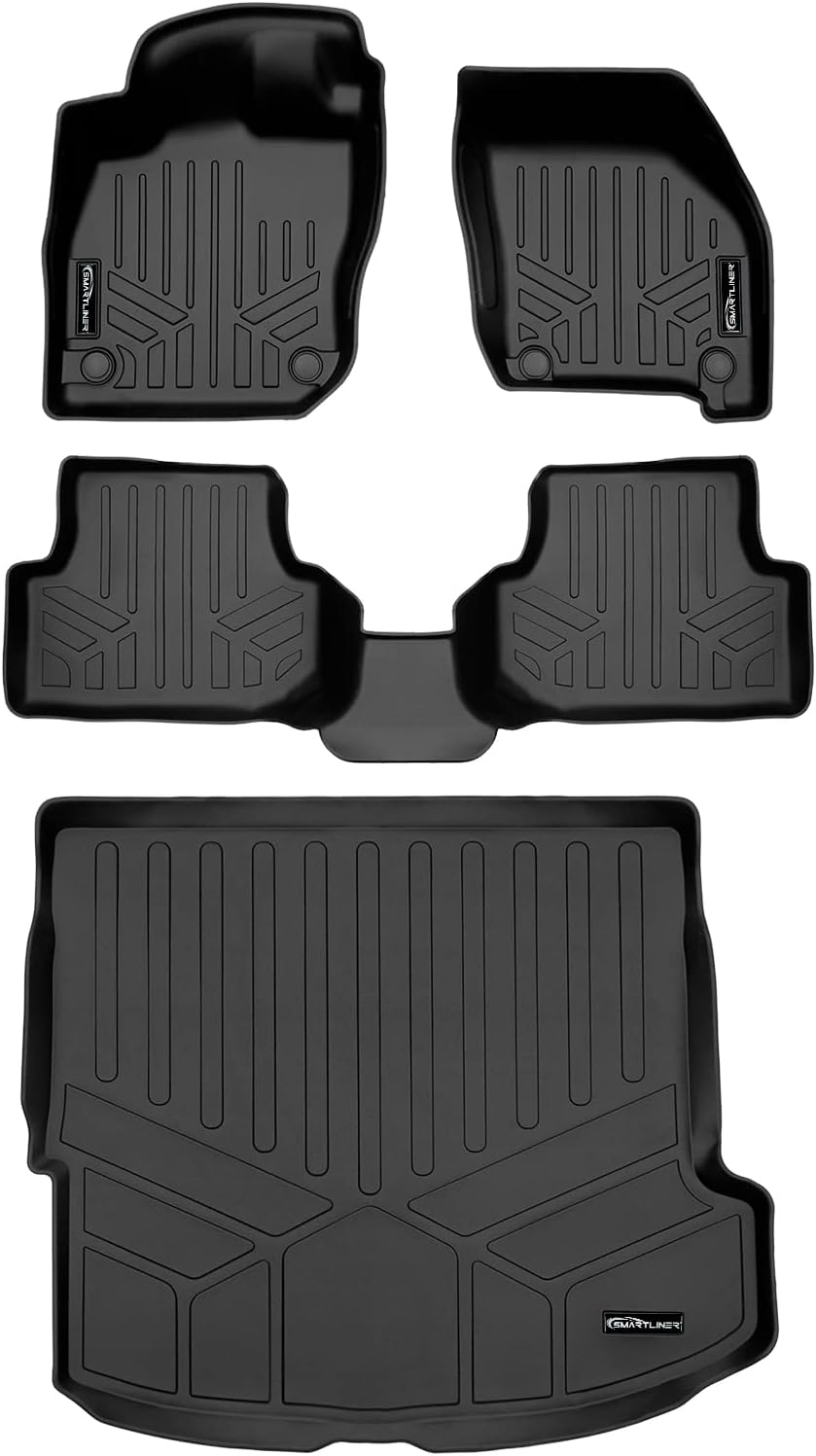 SMARTLINER All Weather Custom Fit 2 Row Floor Mats and Cargo Liner Set Compatible with 2022-2022 Audi A3
