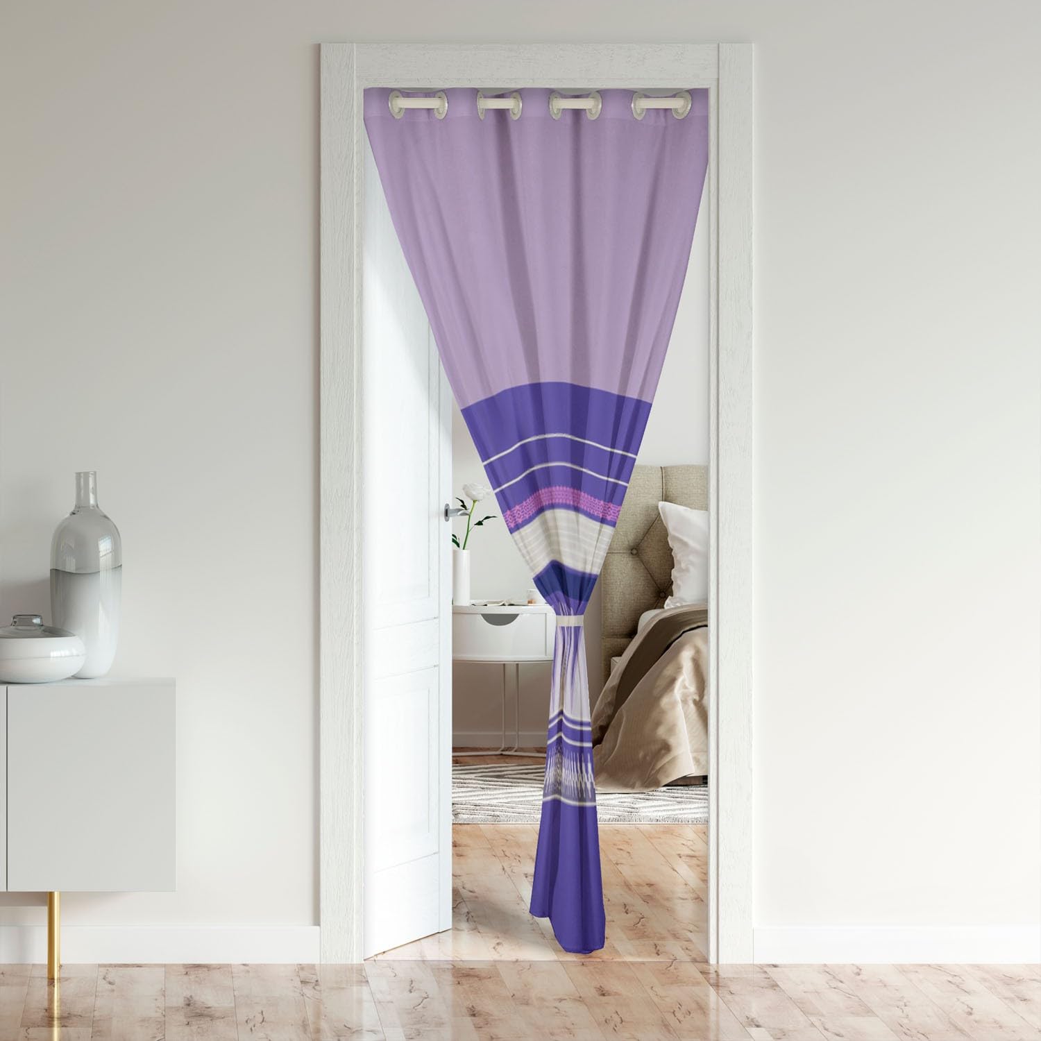 Tenda per finestra con motivo lavanda viola, colore naturale, per ragazze e ragazzi, per decorare la casa, tende per soggiorno, camera da letto, 46 x 54 l