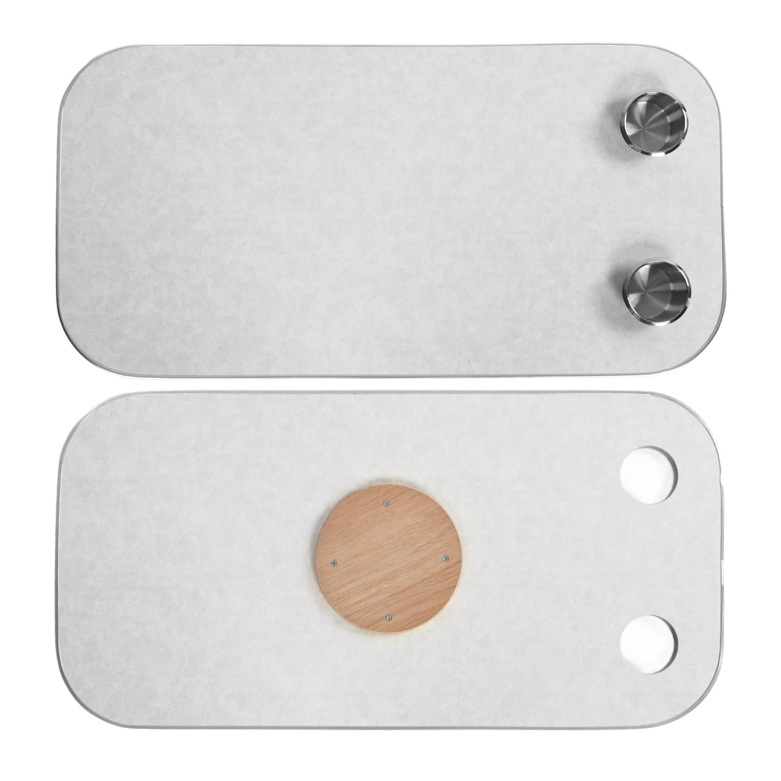 Tbest Blat Stołu na łódkę Zdejmowany Panel Pulpitu z Litego Drewna z 2 Uchwytami na Kubki Wodoodporna Plama do Jachtu RV Marine 800x400mm (WHITE)