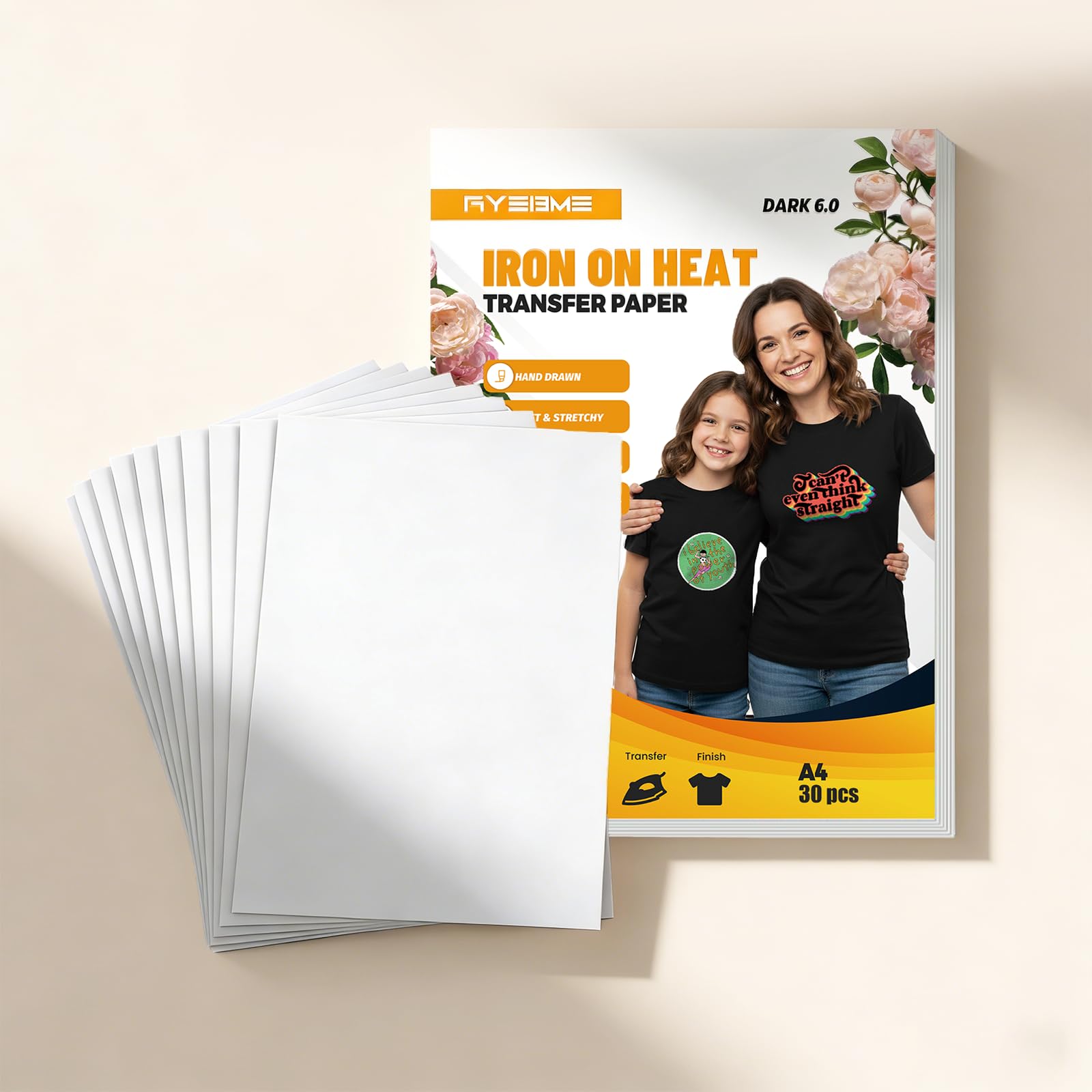 Papier transfert thermocollant polyuréthane A4 30 feuilles imprimable résistant lavage