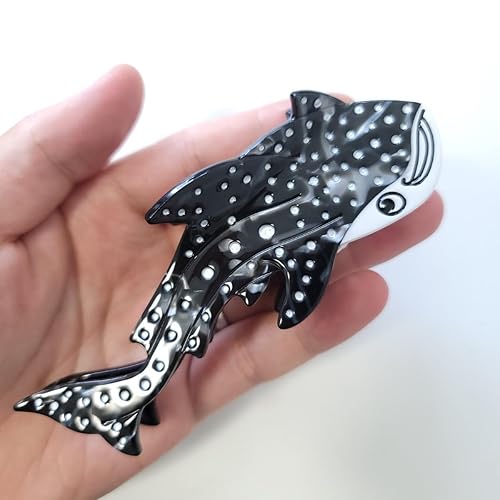 Miniatura 3 de Whale Shark - Pinza para el pelo de acetato de celulosa, pinzas grandes para mujer, accesorios para el cabello, color negro