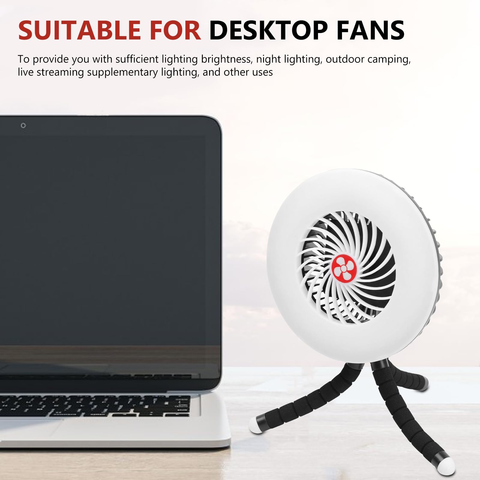 PORFOYO Lampada da campeggio a LED con ventilatore USB ricaricabile, ventilatore da campeggio con luce a LED, 1200 mAh, ventilatore da campeggio, ventilatore USB con luce per esterni, pesca