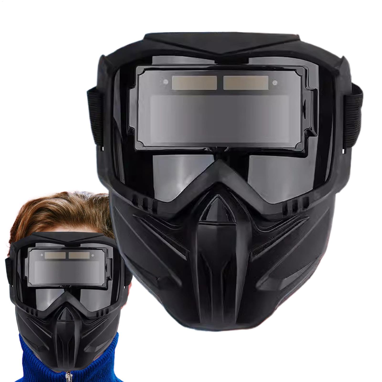 Casco di saldatura a oscurità automatica, casco da saldatura a vista grande | Maschera di saldatura elettrica antirifera radiazione anti-UV staccabile,Protezione da protezione per gli occhi che il cal