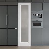 Vista 12 de Losa de puerta interior de 18 x 80, puerta de vidrio, puertas de despensa con vidrio esmerilado, panel preconstruido de 5 paneles de núcleo sólido