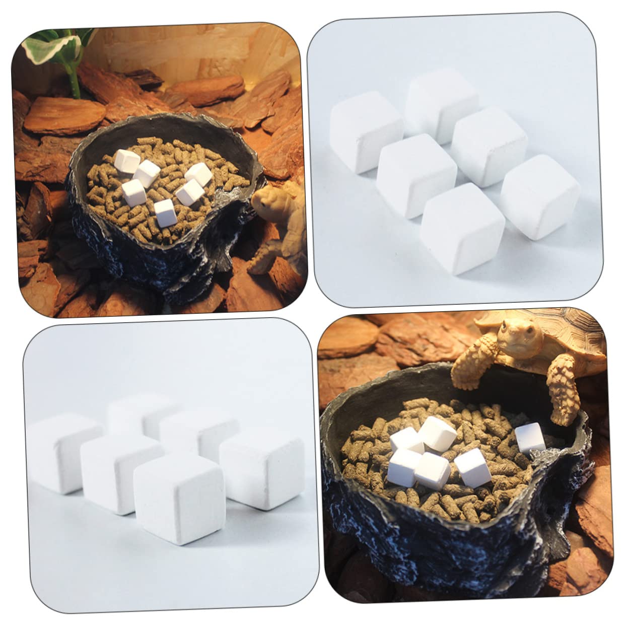 Mipcase 20 Piezas Suministros Seguros Pescado Mineral Calcio Acuario Molar Agua Dulce Bloques Lagarto Reptil Eliminación Minerales Molienda Sustrato para Reptiles Profesionales Piedras