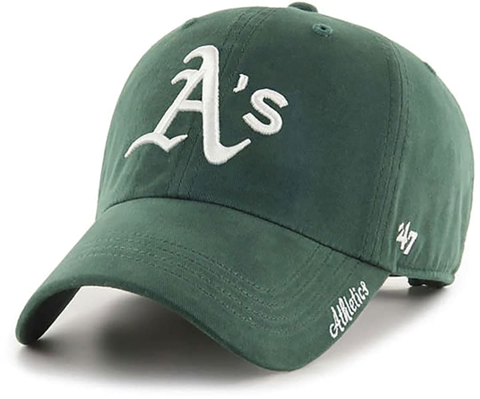 4747 Oakland Athletics Hat (A's Hat) Womens Miata Clean Up Adjustable Cap, Green, One Size Fits