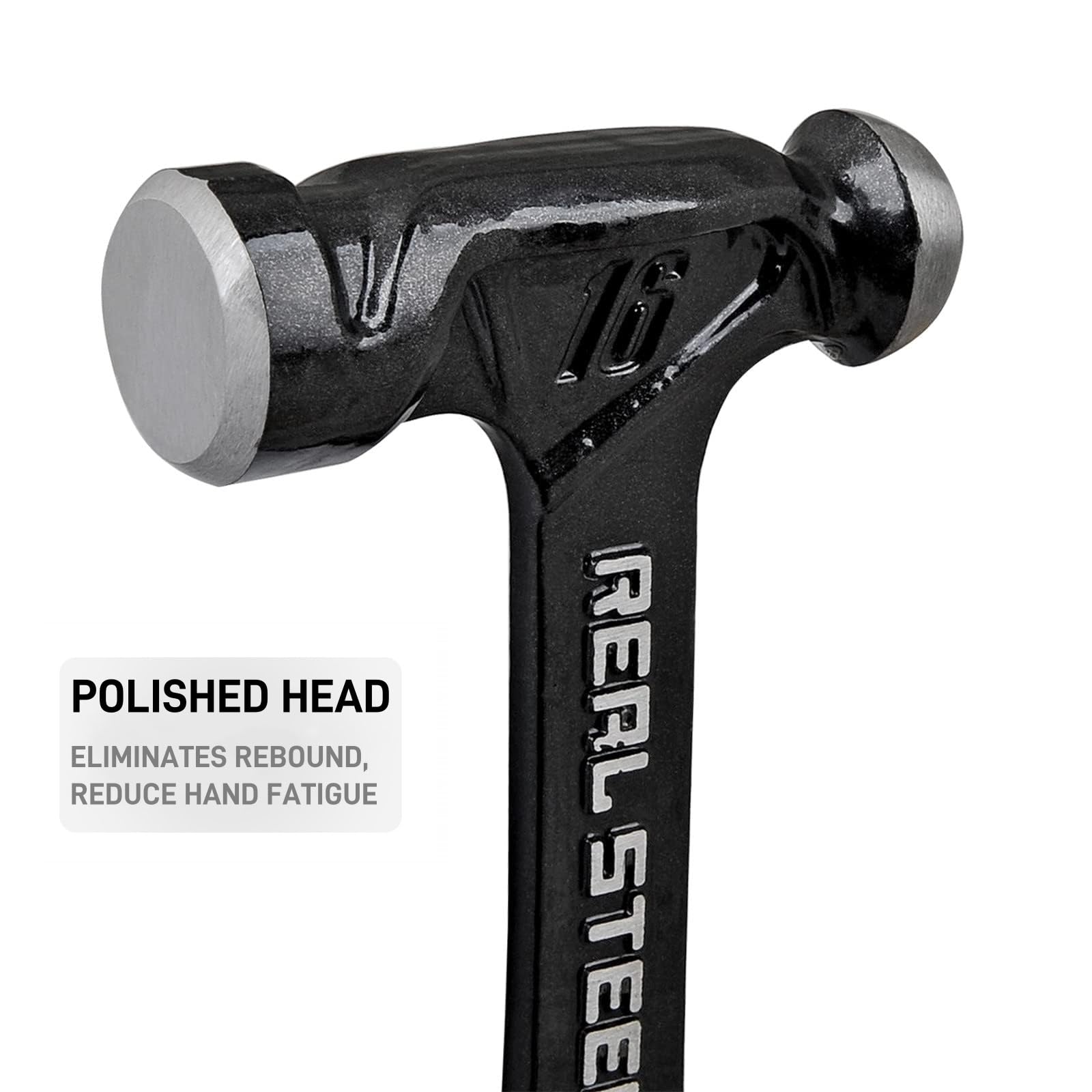 Real Steel 0518 Ultra Onepiece acero martillo de bola, 16 oz