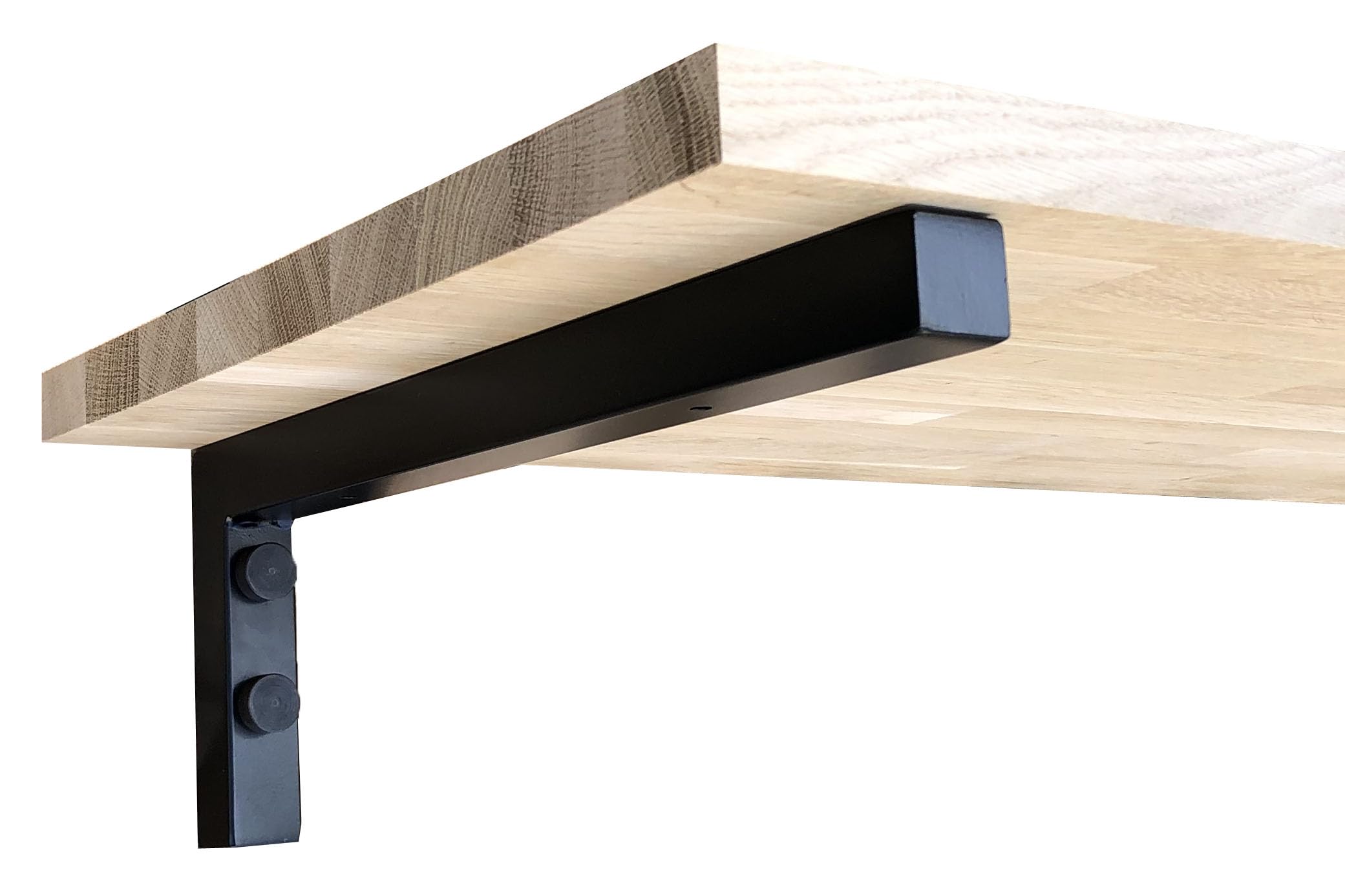 Waschtischkonsole Wandkonsole Stahl schwarz L-Form 2 Stück (450x150mm)